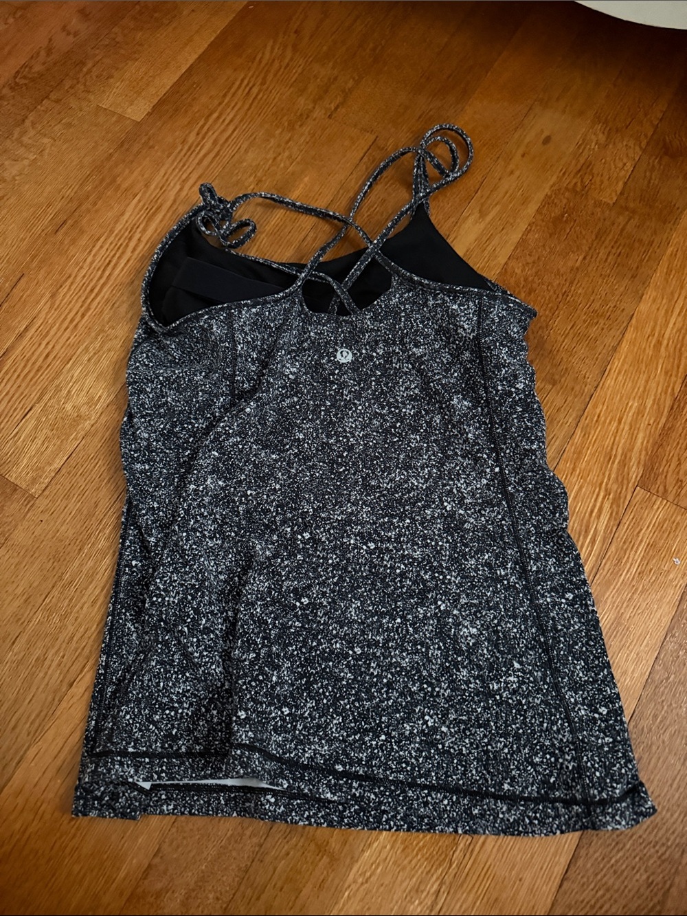 Womens Lululemon Free to Be Nulu Tank Black Patterned